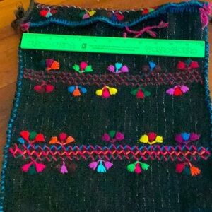🐑 BlACK COLORFUL SHEEP Wool Tapestry Messenger Morral Bag